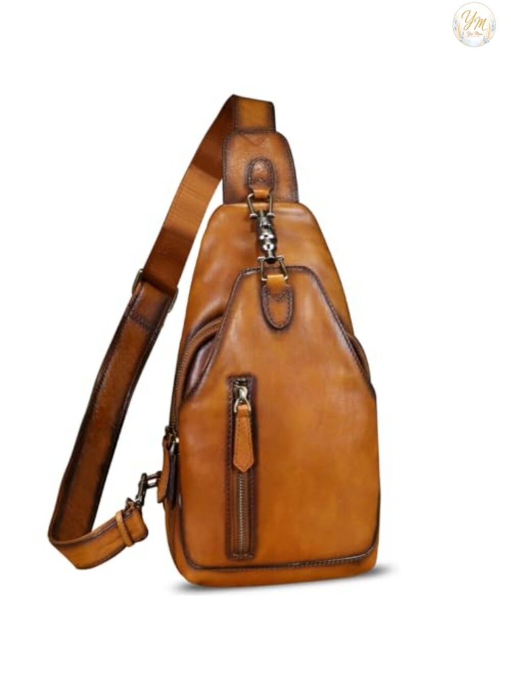 Genuine Leather Sling Bag Crossbody Shoulder Bag Chest Bag Retro Purse